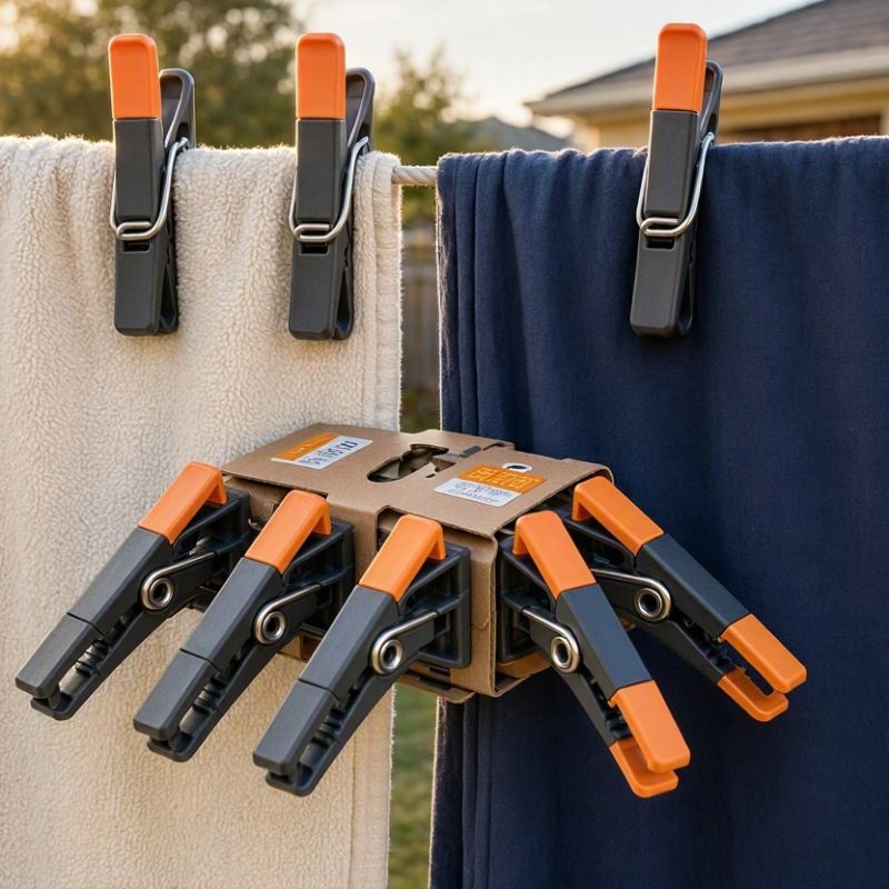 2 Heavy Duty Laundry Clothes Pegs Windproof Hanging Clips for Blankets Towels and Sheets Strong Grip Clamps Pack