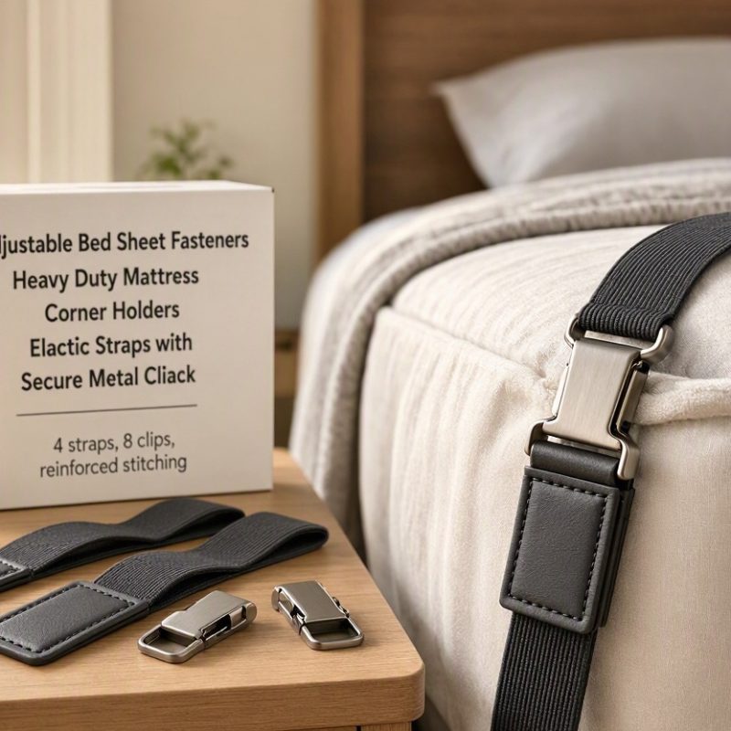 22 Adjustable Bed Sheet Fasteners Heavy Duty Mattress Corner Holders Elastic Straps with Secure Metal Clips Premium Pack