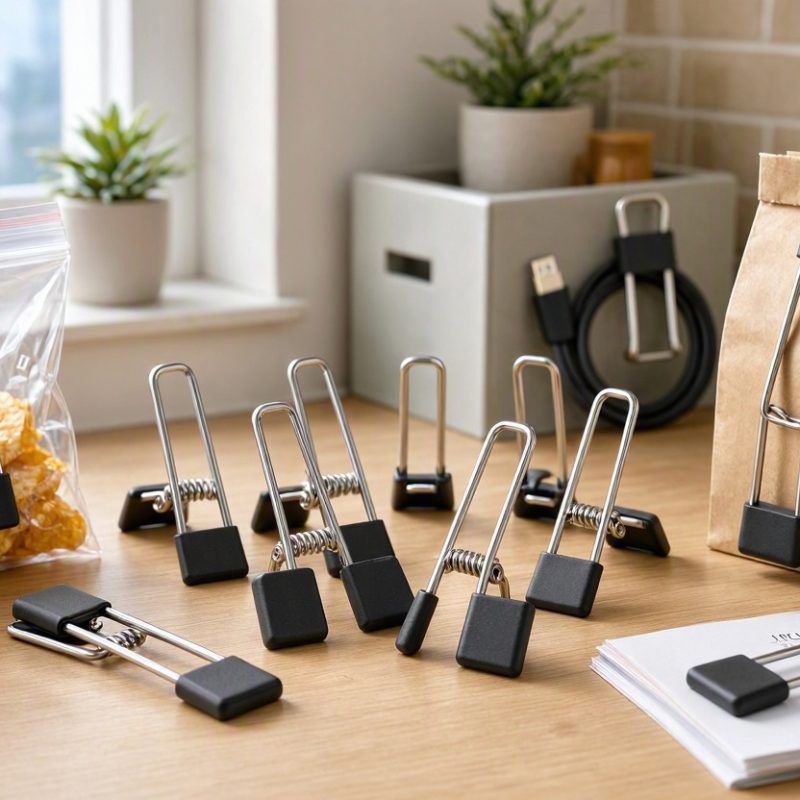 3 Multi Purpose Metal Wire Utility Clips Secure Clamping Pegs for Home Office Kitchen Food Bag Sealing Fasteners